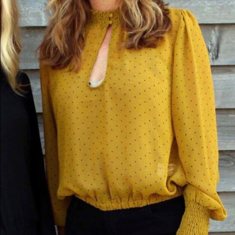 Sheer Gold Polka dot blouse